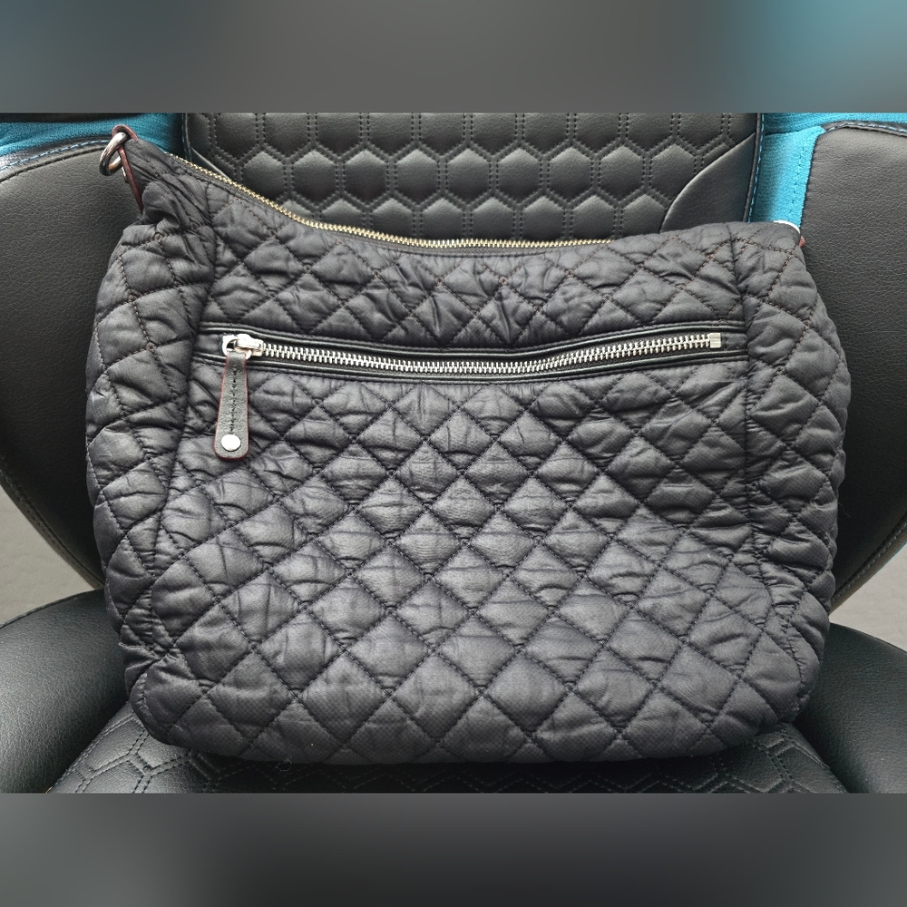 MZ Wallace Large Crosby Hobo In Black/Silver Hardware - Picture 7 of 10